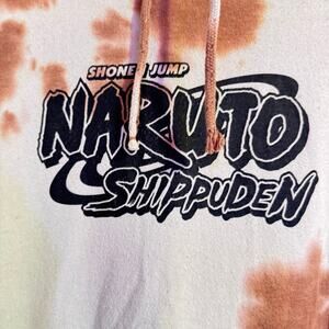 NARUTO Brownish Orange Tie Dye Sweatshirt with Naruto Shippuden Characters Sz L